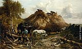 Thomas Sidney Cooper Canvas Paintings - Clearing The Wood For The Iron Way